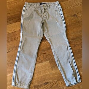 Women’s JCrew khaki Tan Pants with Side Stripes Sz 4